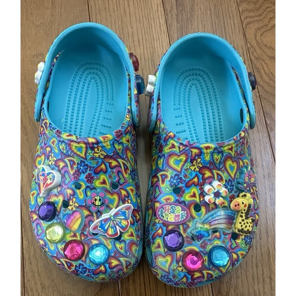 CROCS X Lisa Frank Classic Clogs Kids Size 1 J1 Aqua Limited Edition